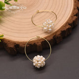 Freshwater Pearl Hoop Earrings Party Jewelry GE1001A
