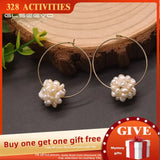 Freshwater Pearl Hoop Earrings Party Jewelry GE1001A