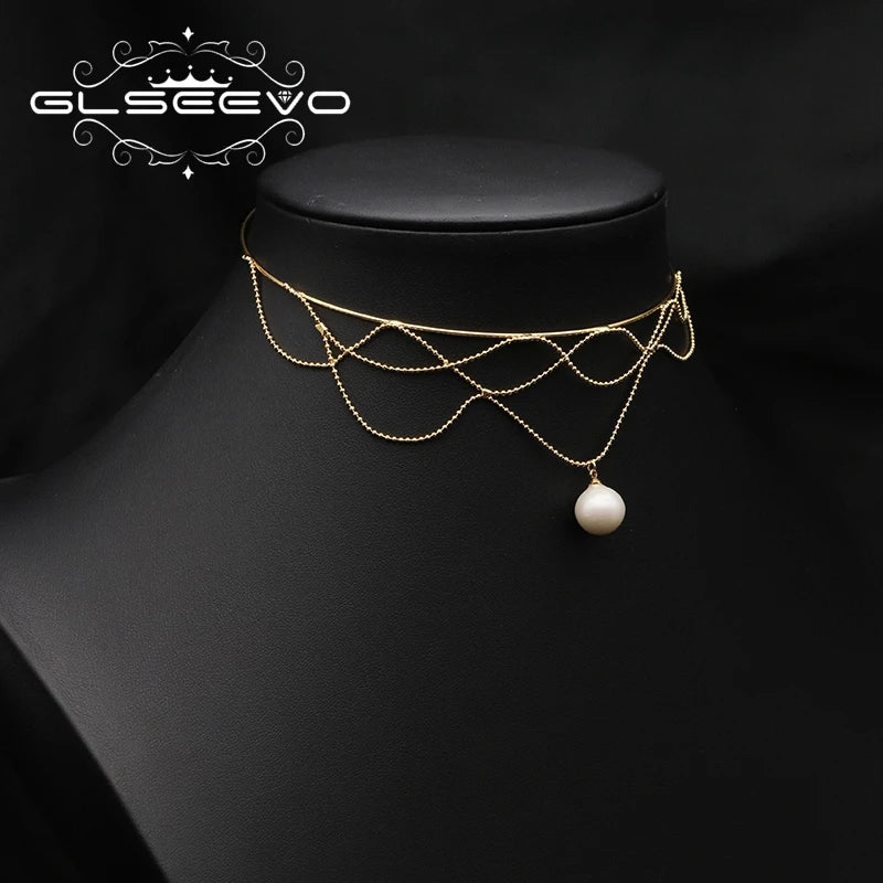 Freshwater Pearls Chain Tassel Necklace Romantic Vintage Jewelry Gift
