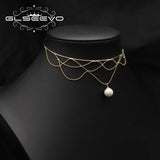 Freshwater Pearls Chain Tassel Necklace Romantic Vintage Jewelry Gift