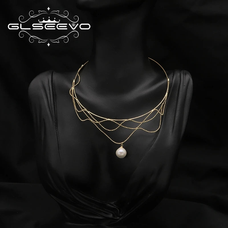 Freshwater Pearls Chain Tassel Necklace Romantic Vintage Jewelry Gift