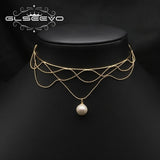 Freshwater Pearls Chain Tassel Necklace Romantic Vintage Jewelry Gift