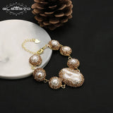 Baroque Pearl Women's Bracelet - Unique Wrapping Design