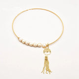 Baroque Pearl Necklace Geometric Tassel Pendant GN0285A