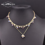 Pearl Charm Pendant Necklace for Women Wedding Gift Czech Glass Jewelry