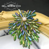 Natural Pearl Crystal 18k Brooch Women Jewelry Anniversary GO0405