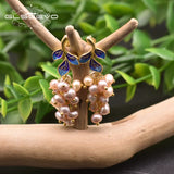 Natural Pearl Grape Drop Earrings Personalized Jewelry Accessories