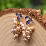 Natural Pearl Grape Drop Earrings Personalized Jewelry Accessories