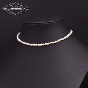 Natural Pearl Beaded Collar Necklace for Women