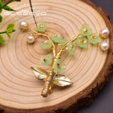 Natural Pearl Resin Flower Tree Brooch For Women Party Brooches