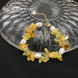 Pearl Citrine Pendant Bracelet Wedding Jewelry