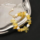 Pearl Citrine Pendant Bracelet Wedding Jewelry