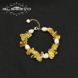 Pearl Citrine Pendant Bracelet Wedding Jewelry