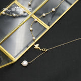 Natural Pearls Long Chain Adjustable Asymmetrical Necklace