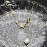 Natural Pearls Long Chain Adjustable Asymmetrical Necklace