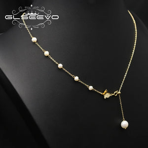 Natural Pearls Long Chain Adjustable Asymmetrical Necklace