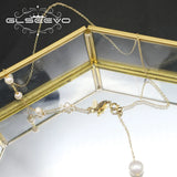 Natural Pearls Long Chain Adjustable Asymmetrical Necklace