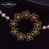 Natural Pearls Long Necklace 2 Layer Dragonfly Pendant Leaf Ethnic Choker