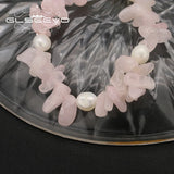 Pearls Pink Crystal Pendant Bracelet Romantic Jewelry Gift