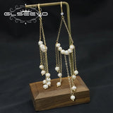 Natural Pearls Tassel Long Drop Earrings French Elegance Wedding Jewelry