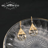 Natural Pearls Water Droplet Zircon Ear Hooks Romantic Women's Jewelry