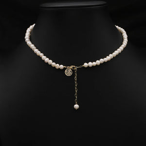 Tahitian Pearls Long Chain Pendant Necklace For Women Chinoiserie Lucky Jewelry