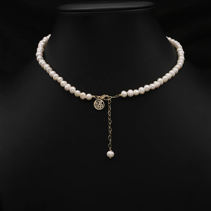 Tahitian Pearls Long Chain Pendant Necklace For Women Chinoiserie Lucky Jewelry