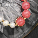 Tahitian Pearls Rose Red Bracelet for Woman, Adjustable, Classic Jewelry Gift