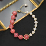 Tahitian Pearls Rose Red Bracelet for Woman, Adjustable, Classic Jewelry Gift