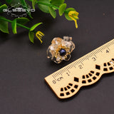 Crystal Pearl Stud Earrings 925 Sterling Silver Flower Earring Jewelry