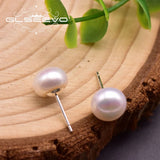 Natural Pearls Earring Studs Silver 925 Pin Classic Pearl Jewelry Girls GE0940B