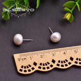 Natural Pearls Earring Studs Silver 925 Pin Classic Pearl Jewelry Girls GE0940B
