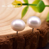 Natural Pearls Earring Studs Silver 925 Pin Classic Pearl Jewelry Girls GE0940B