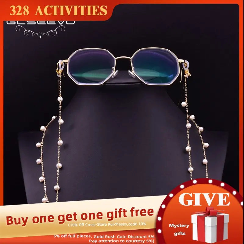 Vintage Natural Pearls Eyeglasses Chains Neck Holder GH0012