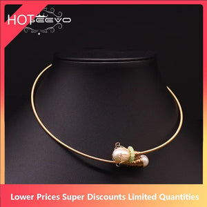 Freshwater Pearl Flower Choker Necklace for Women GN0177