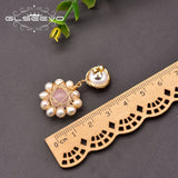 Freshwater Pearl Drop Earrings 925 Silver Pink Crystal GE0911A