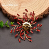 Natural Freshwater Pearl Brooch Coral Flower Jewelry
