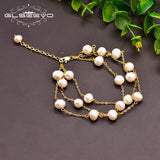 925 Silver Fresh Water Pearl Adjustable Bracelet Women Gift