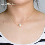925 Silver Pearl Pendant Necklace Engagement Fine Jewelry