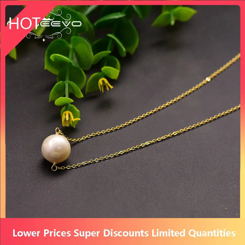 925 Silver Pearl Pendant Necklace Engagement Fine Jewelry