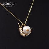 925 Silver Snails Pendant Necklace Women Wedding Jewellery