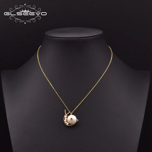 925 Silver Snails Pendant Necklace Women Wedding Jewellery
