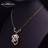Chic Bowknot Pendant Chain Necklace with Pearl for Women