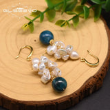 Fresh Water Pearl Kyanite Drop Earrings Women's Fine Jewellery