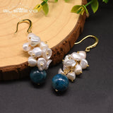 Fresh Water Pearl Kyanite Drop Earrings Women's Fine Jewellery