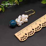 Fresh Water Pearl Kyanite Drop Earrings Women's Fine Jewellery