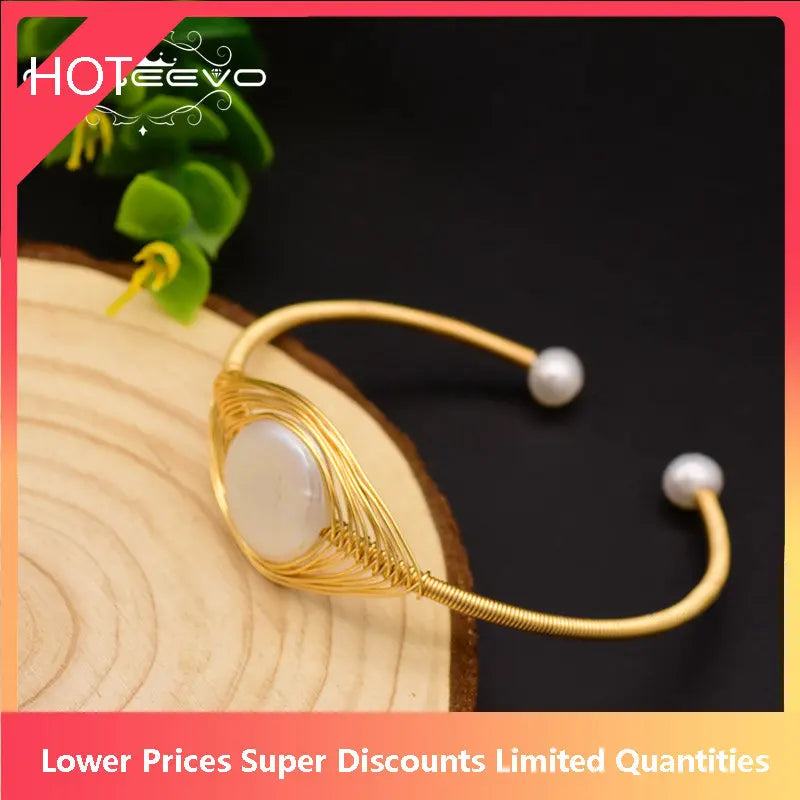 Pearl Bracelet Women Wedding Bangle GB0113