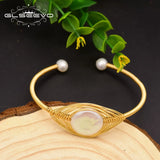 Pearl Bracelet Women Wedding Bangle GB0113