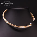 Natural Fresh Water Pearl Double Layer Choker Necklace For Women Wedding