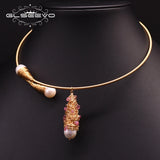 Natural Fresh Water Pearl Gothic Choker Necklace For Women